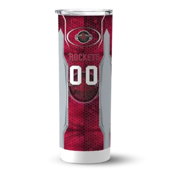 customized houston rockets stacked diamond red skinny tumbler best selling 1.webp