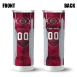 customized houston rockets stacked diamond red skinny tumbler best selling 1.webp