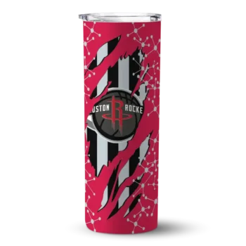 customized houston rockets star pop red black skinny tumbler best selling 1.webp
