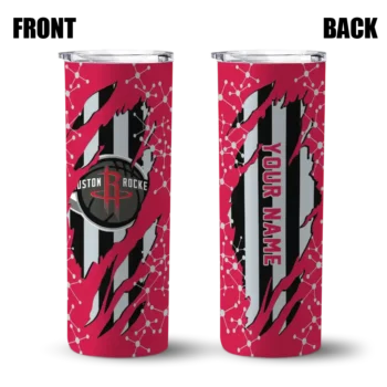 customized houston rockets star pop red black skinny tumbler fashion forward.webp