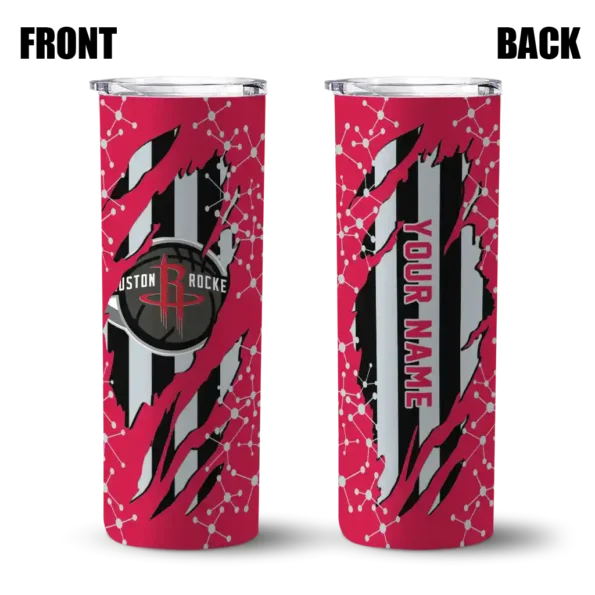 customized houston rockets star pop red black skinny tumbler fashion forward.webp