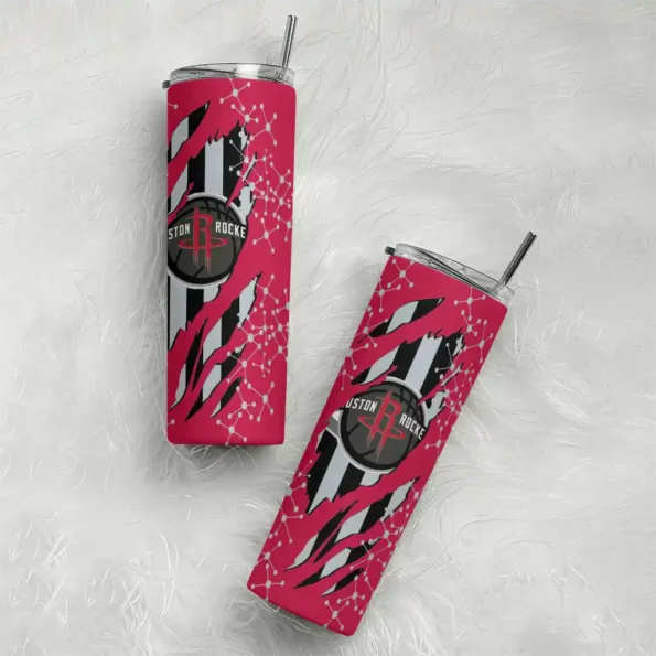 customized houston rockets star pop red black skinny tumbler top rated.webp