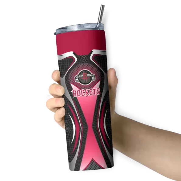 customized houston rockets superman emblem red black skinny tumbler premium grade.webp