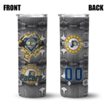 customized indiana pacers chevron v blue gray skinny tumbler best selling 1.webp