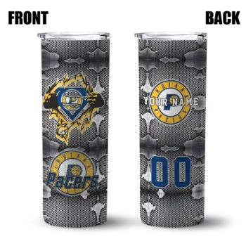 customized indiana pacers chevron v blue gray skinny tumbler fashion forward.webp