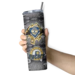 customized indiana pacers chevron v blue gray skinny tumbler best selling 1.webp