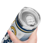 customized indiana pacers snoopy dog blue white skinny tumbler best selling 1.webp