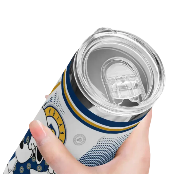 customized indiana pacers snoopy dog blue white skinny tumbler high quality.webp