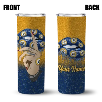 customized indiana pacers sparkle lips blue skinny tumbler fashion forward.webp