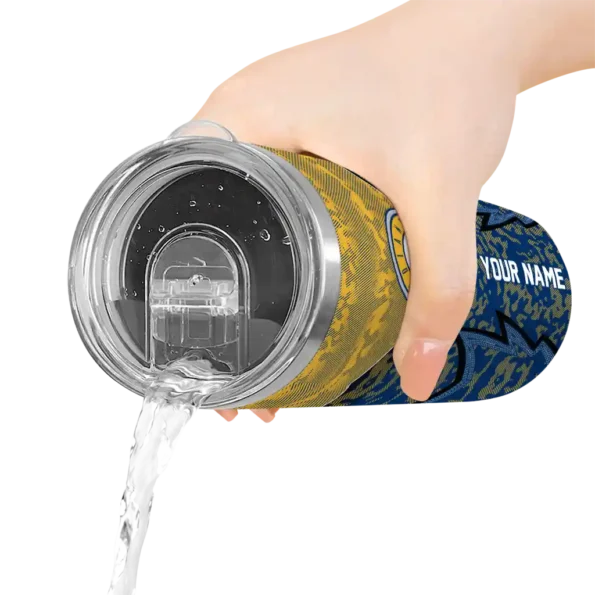 customized indiana pacers spiral burst print blue skinny tumbler latest model.webp