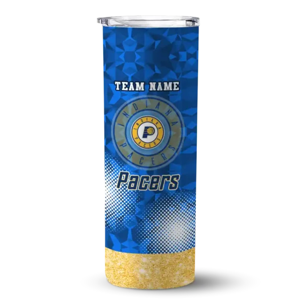 customized indiana pacers starburst tiles blue skinny tumbler best selling 1.webp
