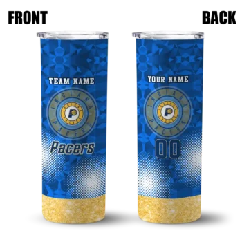 customized indiana pacers starburst tiles blue skinny tumbler fashion forward.webp