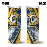 customized indiana pacers web stripes blue white skinny tumbler best selling 1.webp
