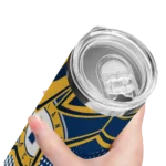 customized indiana pacers web stripes blue white skinny tumbler best selling 1.webp