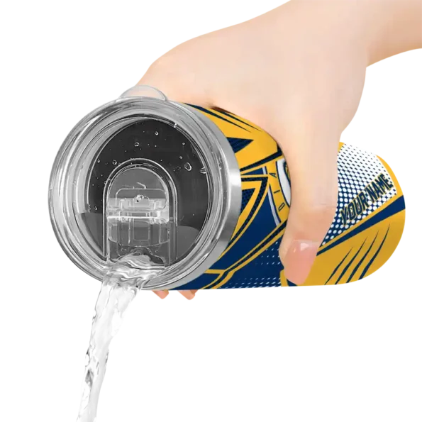 customized indiana pacers web stripes blue white skinny tumbler latest model.webp