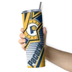 customized indiana pacers web stripes blue white skinny tumbler best selling 1.webp