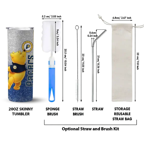 customized indiana pacers winnie the pooh blue gray skinny tumbler new arrival.webp