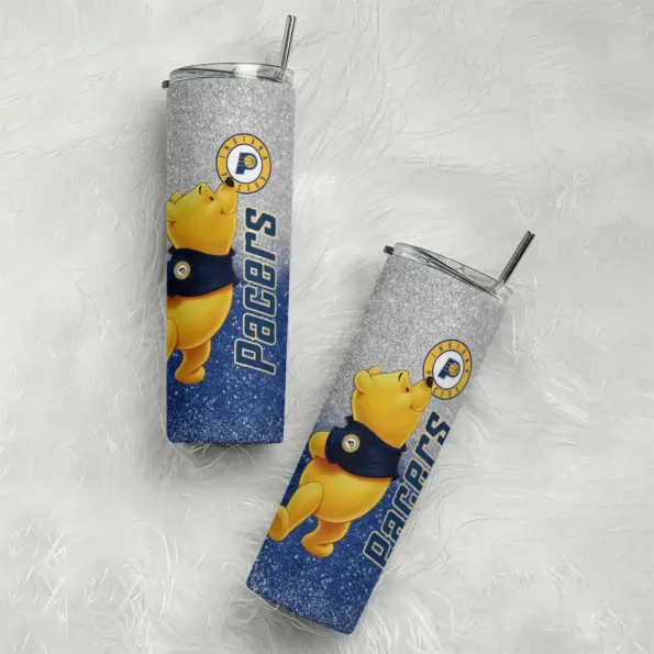 customized indiana pacers winnie the pooh blue gray skinny tumbler top rated.webp