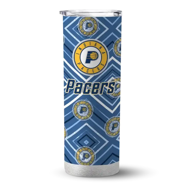 customized indiana pacers zipper leopard blue skinny tumbler best selling 1.webp