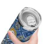 customized indiana pacers zipper leopard blue skinny tumbler best selling 1.webp