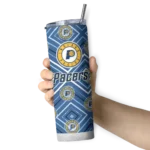 customized indiana pacers zipper leopard blue skinny tumbler best selling 1.webp