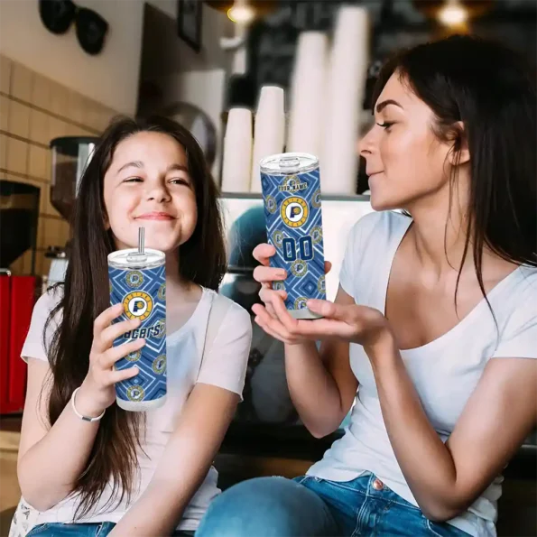 customized indiana pacers zipper leopard blue skinny tumbler trendy.webp