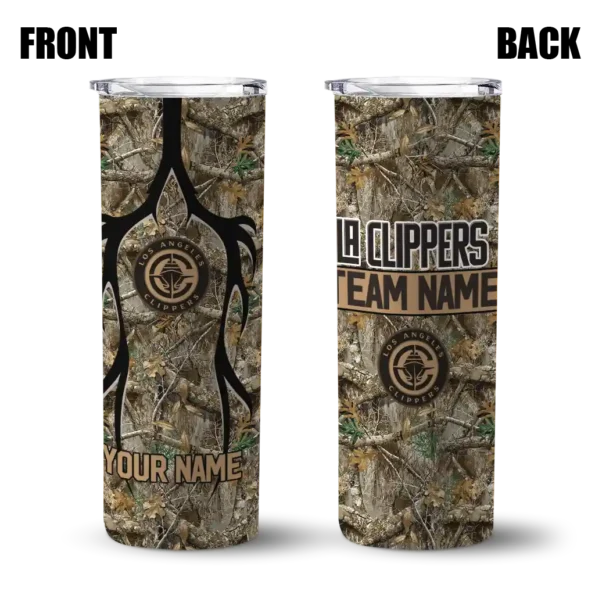 customized los angeles clippers antler flow camo skinny tumbler fashion forward.webp