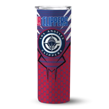 customized los angeles clippers chevron stripes red skinny tumbler best selling 1.webp