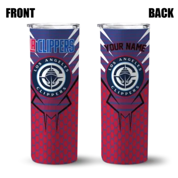 customized los angeles clippers chevron stripes red skinny tumbler fashion forward.webp