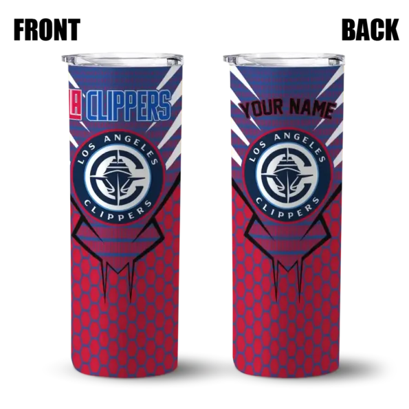 customized los angeles clippers chevron stripes red skinny tumbler fashion forward.webp