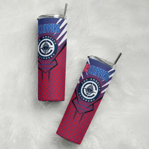 customized los angeles clippers chevron stripes red skinny tumbler top rated.webp
