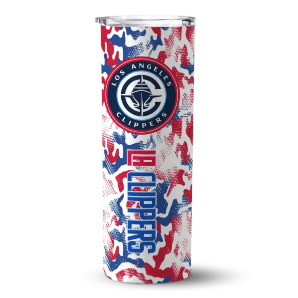 customized los angeles clippers claw marks red white skinny tumbler best selling 1.webp