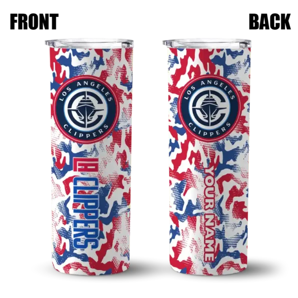 customized los angeles clippers claw marks red white skinny tumbler fashion forward.webp