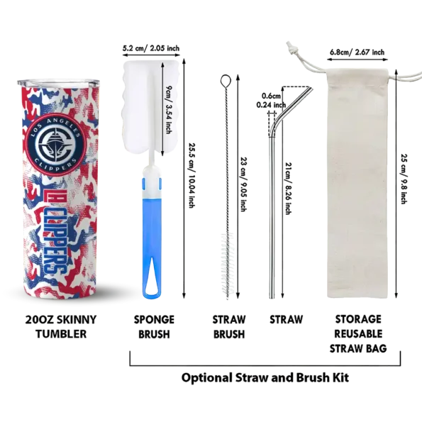 customized los angeles clippers claw marks red white skinny tumbler new arrival.webp
