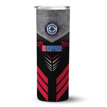 customized los angeles clippers hexagon honeycomb red black skinny tumbler best selling 1.webp