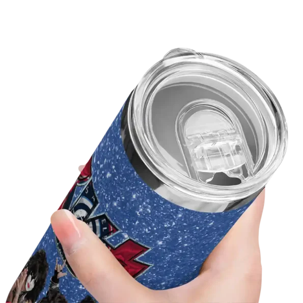 customized los angeles clippers kiss band blue skinny tumbler high quality.webp
