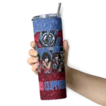 customized los angeles clippers kiss band blue skinny tumbler best selling 1.webp