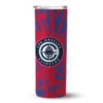 customized los angeles clippers metallic grid red skinny tumbler best selling 1.webp