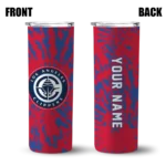 customized los angeles clippers metallic grid red skinny tumbler best selling 1.webp