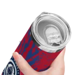 customized los angeles clippers metallic grid red skinny tumbler best selling 1.webp