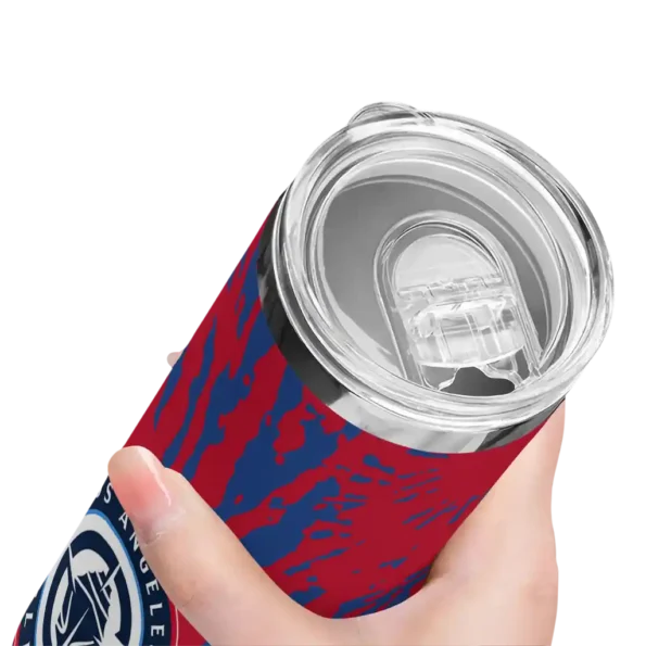 customized los angeles clippers metallic grid red skinny tumbler high quality.webp