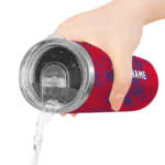 customized los angeles clippers metallic grid red skinny tumbler best selling 1.webp