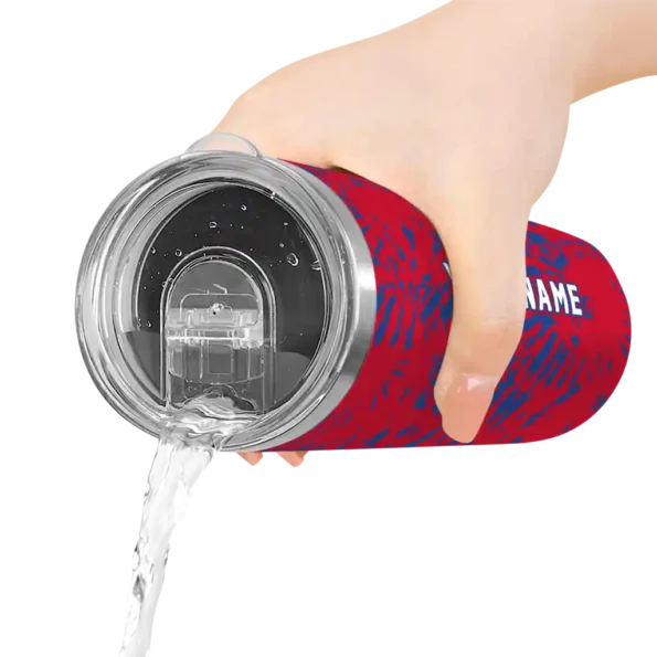 customized los angeles clippers metallic grid red skinny tumbler latest model.webp