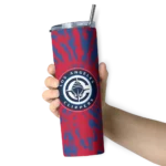customized los angeles clippers metallic grid red skinny tumbler best selling 1.webp