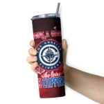 customized los angeles clippers rose romance red black skinny tumbler best selling 1.webp