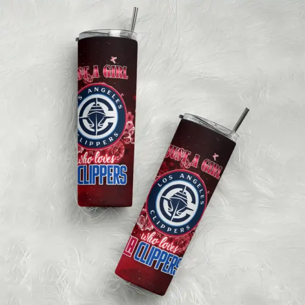 customized los angeles clippers rose romance red black skinny tumbler top rated.webp