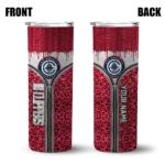 customized los angeles clippers sparkle drip red skinny tumbler best selling 1.webp