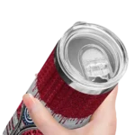customized los angeles clippers sparkle drip red skinny tumbler best selling 1.webp