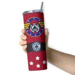 customized los angeles clippers star cluster red skinny tumbler best selling 1.webp