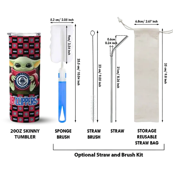 customized los angeles clippers yoda cozy red black skinny tumbler new arrival.webp